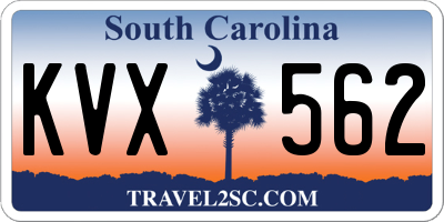 SC license plate KVX562