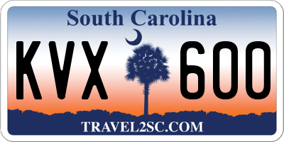 SC license plate KVX600