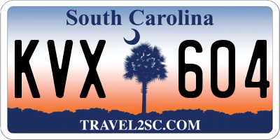 SC license plate KVX604