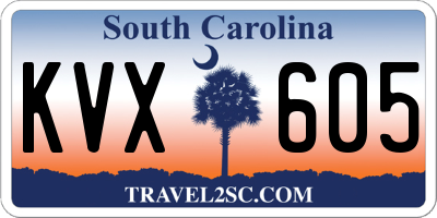 SC license plate KVX605