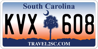 SC license plate KVX608