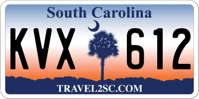 SC license plate KVX612