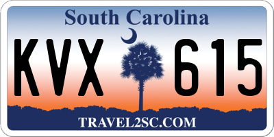 SC license plate KVX615