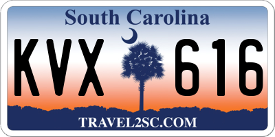 SC license plate KVX616