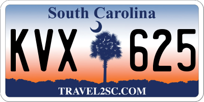 SC license plate KVX625