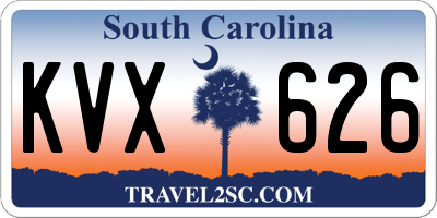 SC license plate KVX626