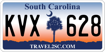 SC license plate KVX628
