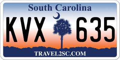 SC license plate KVX635