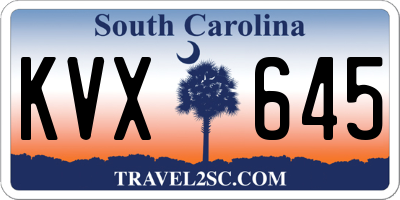 SC license plate KVX645
