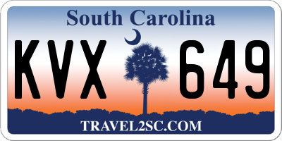 SC license plate KVX649