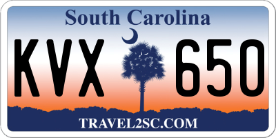 SC license plate KVX650