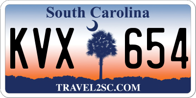 SC license plate KVX654