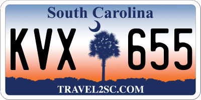 SC license plate KVX655