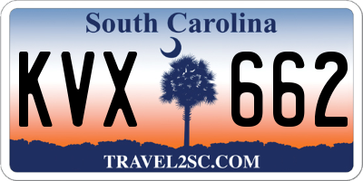 SC license plate KVX662