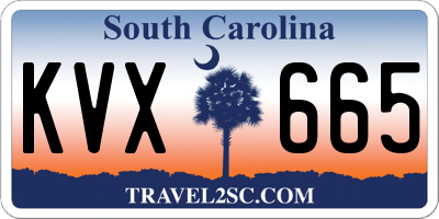 SC license plate KVX665