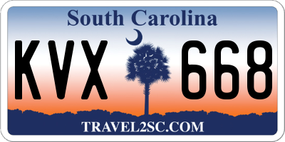 SC license plate KVX668