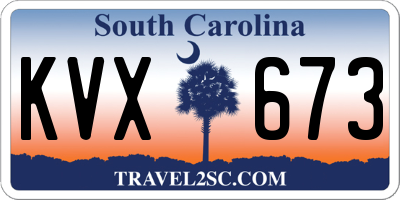 SC license plate KVX673