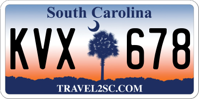 SC license plate KVX678