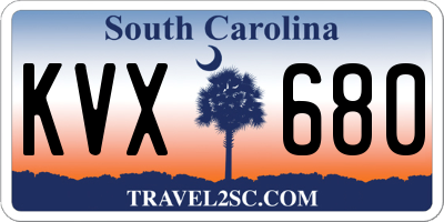 SC license plate KVX680