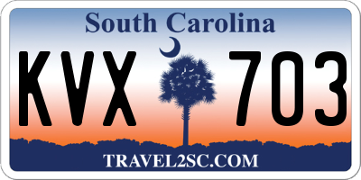 SC license plate KVX703