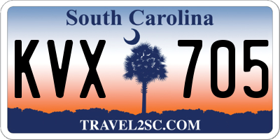 SC license plate KVX705
