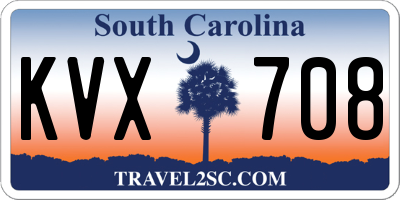 SC license plate KVX708