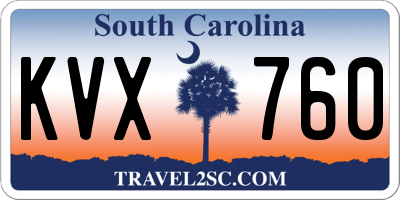 SC license plate KVX760