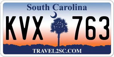 SC license plate KVX763