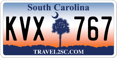 SC license plate KVX767