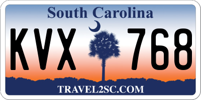 SC license plate KVX768