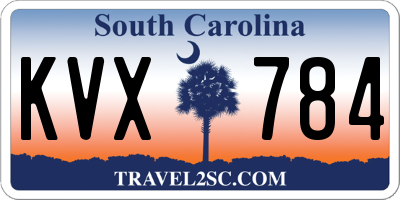 SC license plate KVX784