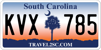 SC license plate KVX785