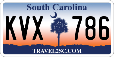SC license plate KVX786