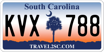 SC license plate KVX788