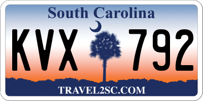 SC license plate KVX792
