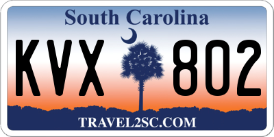 SC license plate KVX802