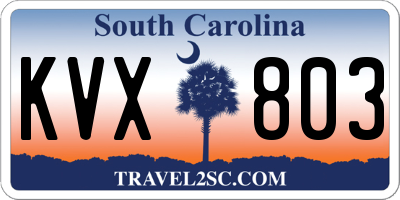 SC license plate KVX803