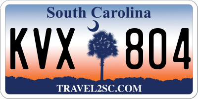 SC license plate KVX804