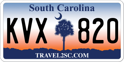 SC license plate KVX820