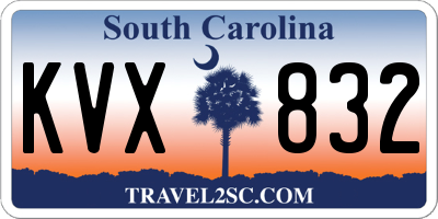 SC license plate KVX832