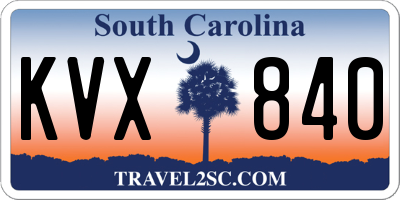 SC license plate KVX840