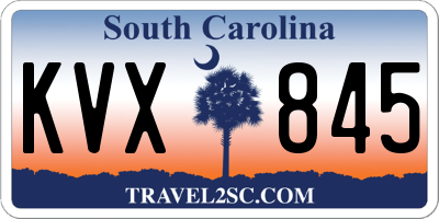 SC license plate KVX845