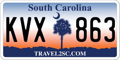 SC license plate KVX863