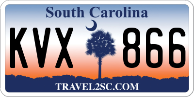 SC license plate KVX866