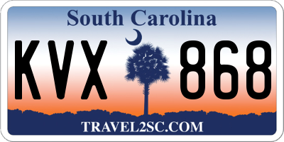 SC license plate KVX868
