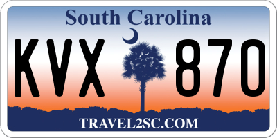 SC license plate KVX870