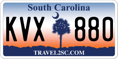 SC license plate KVX880