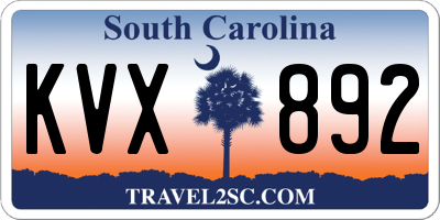 SC license plate KVX892