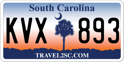 SC license plate KVX893