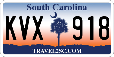 SC license plate KVX918